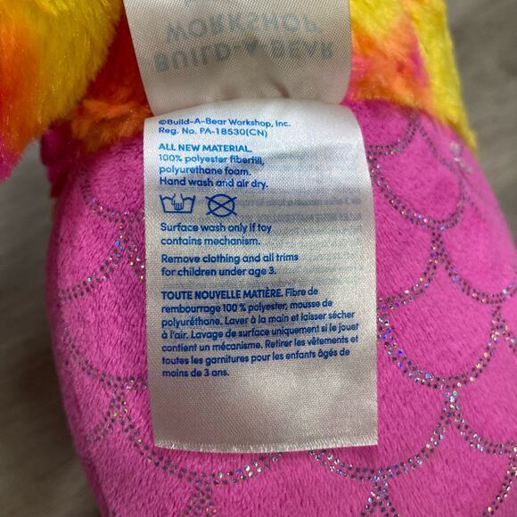 Build-A-Bear Mer-Cat Plush‎ 16" Pink Tie-Dye Shimmering Tail Mermaid Cat - Picture 6 of 12